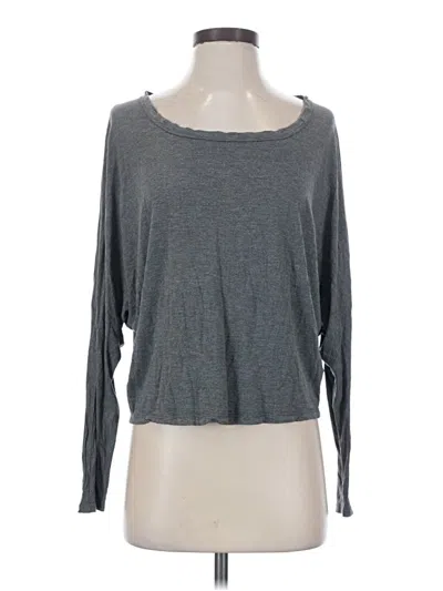 Pre-owned Haute Hippie Long Sleeve Top Gray Boatneck Tops