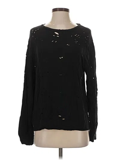 Pre-owned Haute Hippie Long Sleeve T-shirt In Black