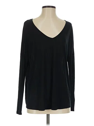 Pre-owned Haute Hippie Long Sleeve T-shirt In Black