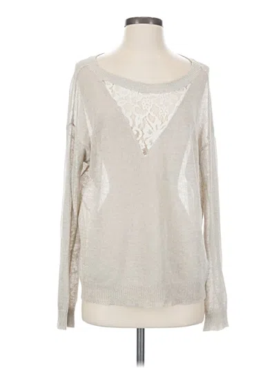 Pre-owned Haute Hippie Long Sleeve T-shirt In Silver