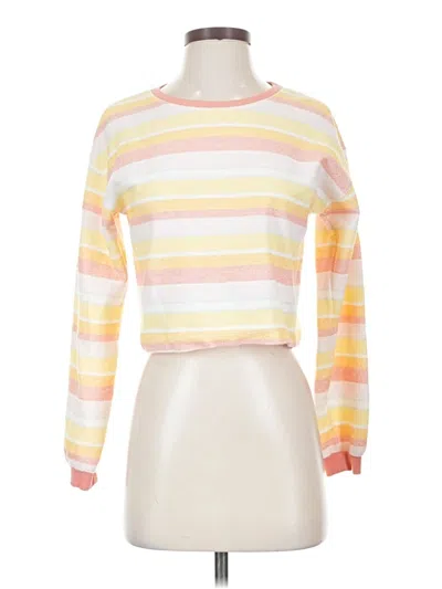 Pre-owned Haute Hippie Long Sleeve T-shirt In Yellow