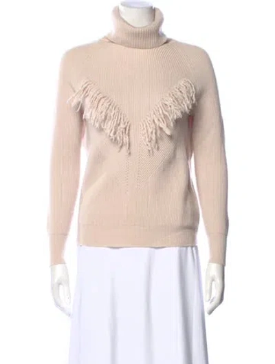 Pre-owned Haute Hippie Merino Wool Turtleneck Sweater In Neutral