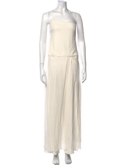 Pre-owned Haute Hippie One-shoulder Jumpsuit In White
