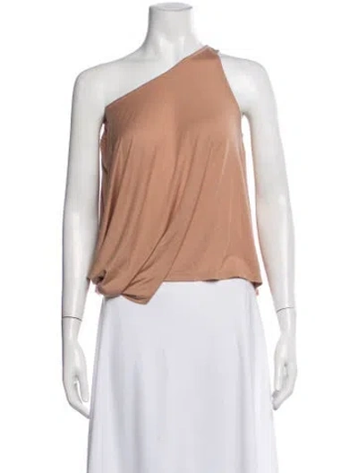 Pre-owned Haute Hippie One-shoulder Sleeveless Top In Neutral