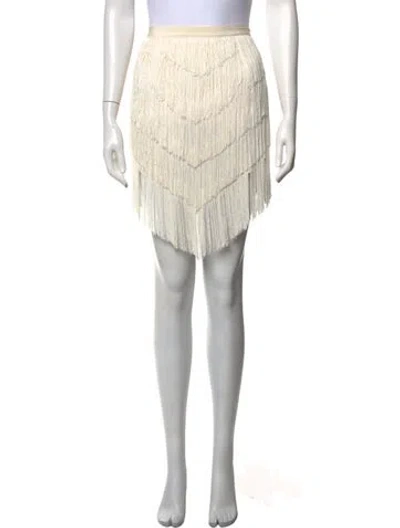 Pre-owned Haute Hippie Patterned Mini Skirt In Gold