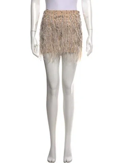 Pre-owned Haute Hippie Patterned Mini Skirt In Neutral