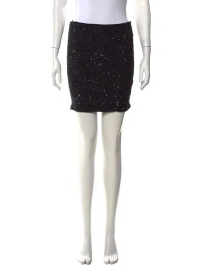 Pre-owned Haute Hippie Patterned Mini Skirt W/ Tags In Black