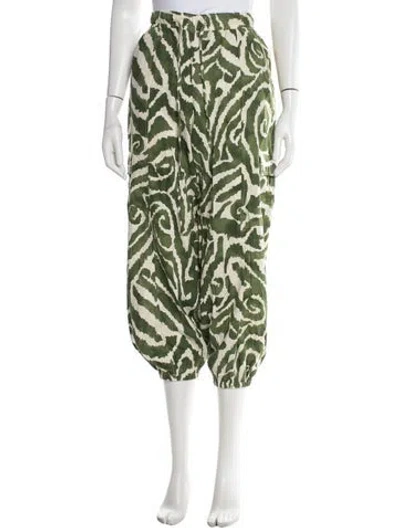 Pre-owned Haute Hippie Printed Wide Leg Pants W/ Tags In Green