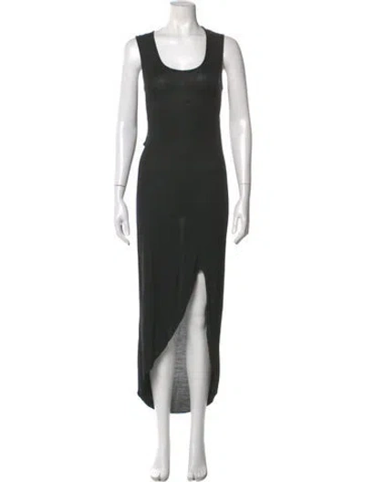 Pre-owned Haute Hippie Scoop Neck Long Dress In Black