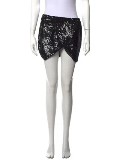 Pre-owned Haute Hippie Sequin Mini Skirt W/ Tags In Black
