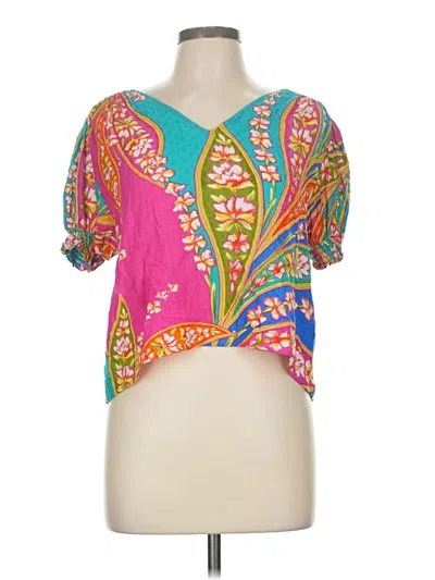 Pre-owned Haute Hippie Short Sleeve Blouse In Blue