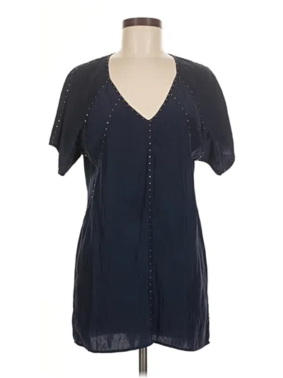 Pre-owned Haute Hippie Short Sleeve Blouse In Blue