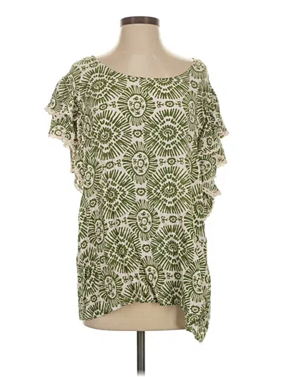 Pre-owned Haute Hippie Short Sleeve Blouse In Green
