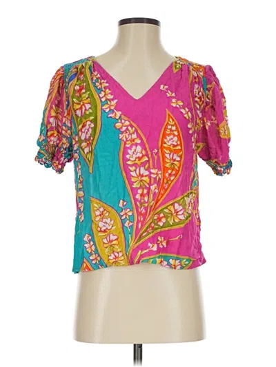 Pre-owned Haute Hippie Short Sleeve Blouse In Pink