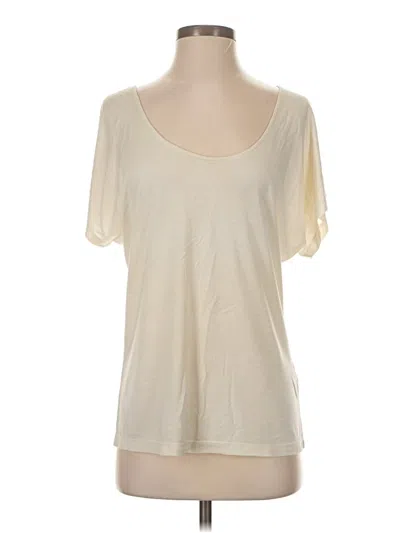Pre-owned Haute Hippie Short Sleeve Top Ivory Scoop Neck Tops