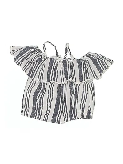 Pre-owned Haute Hippie Kids' Short Sleeve Top Silver Cold Shoulder Neckline Tops