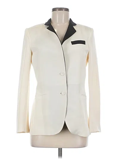 Pre-owned Haute Hippie Silk Blazer Jacket In Ivory