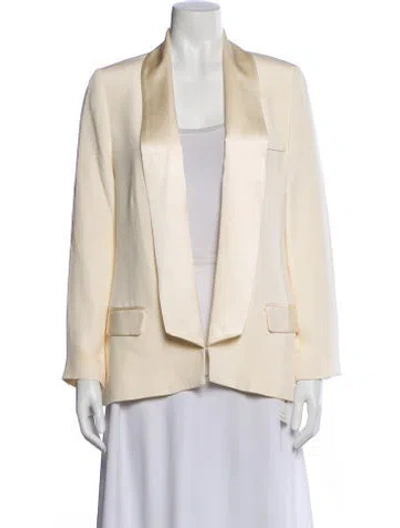 Pre-owned Haute Hippie Silk Blazer In Neutral