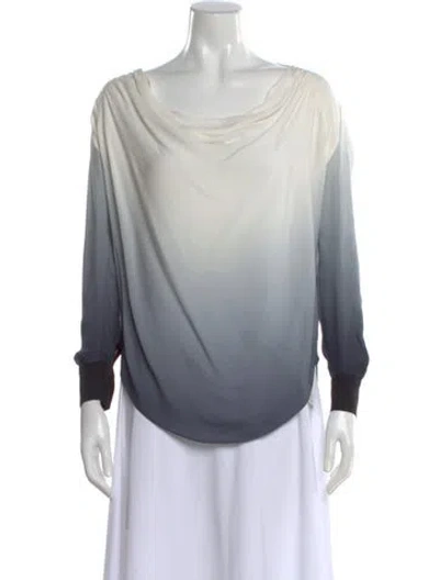 Pre-owned Haute Hippie Silk Cowl Neck Blouse In Multi