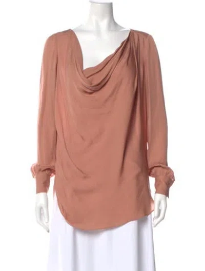 Pre-owned Haute Hippie Silk Cowl Neck Blouse In Pink
