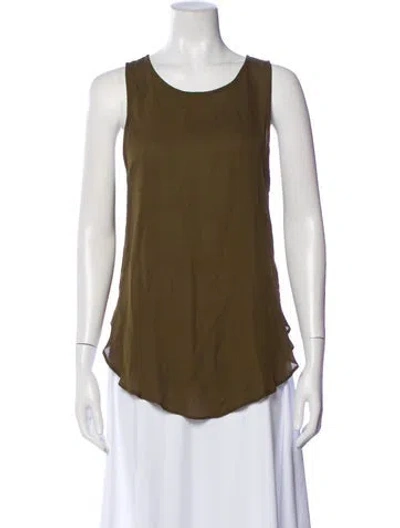 Pre-owned Haute Hippie Silk Crew Neck Top In Green