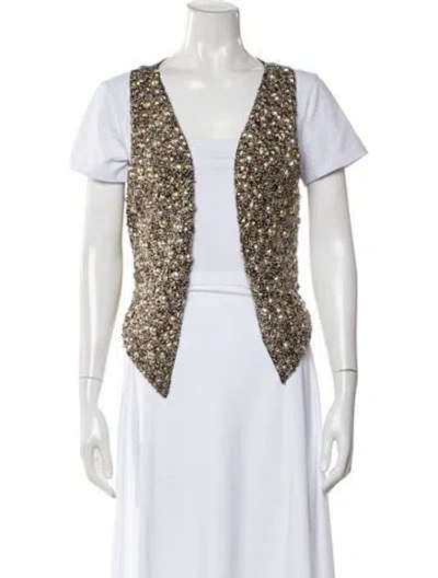 Pre-owned Haute Hippie Silk Crew Neck Top In Multi