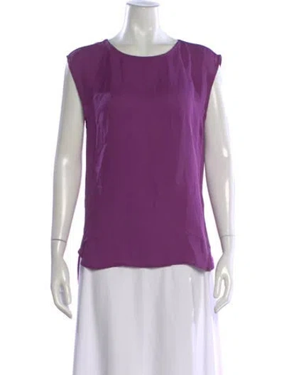Pre-owned Haute Hippie Silk Crew Neck Top In Purple
