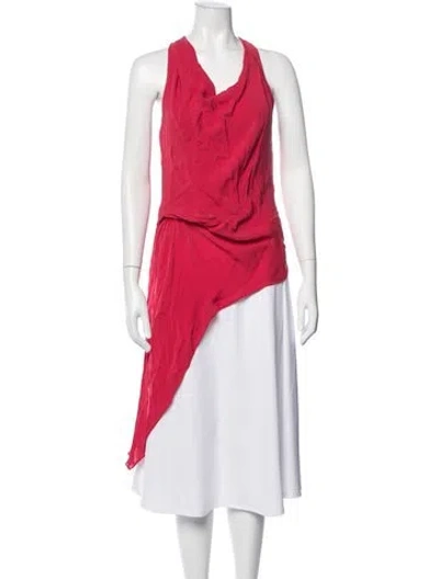 Pre-owned Haute Hippie Silk Halterneck Top In Pink