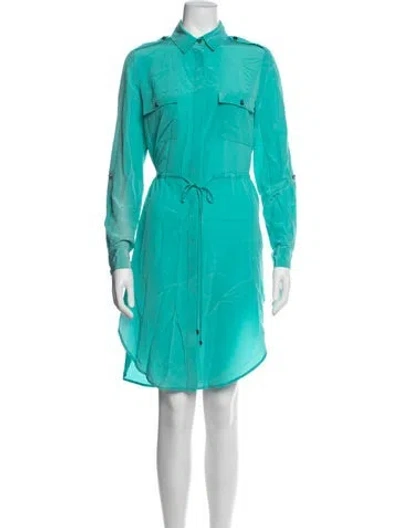 Pre-owned Haute Hippie Silk Knee-length Dress In Blue