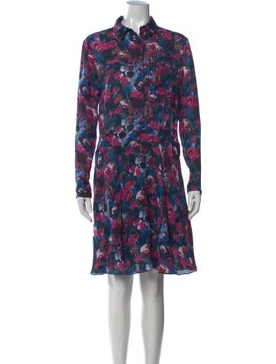 Pre-owned Haute Hippie Silk Knee-length Dress In Blue
