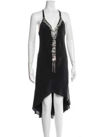Pre-owned Haute Hippie Silk Knee-length Dress In Gray