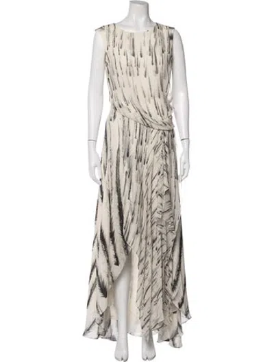Pre-owned Haute Hippie Silk Long Dress In Neutrals