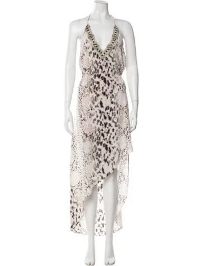 Pre-owned Haute Hippie Silk Long Dress In White
