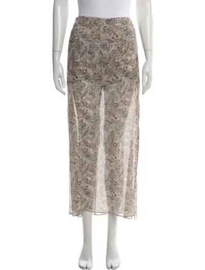 Pre-owned Haute Hippie Silk Long Skirt In Neutral
