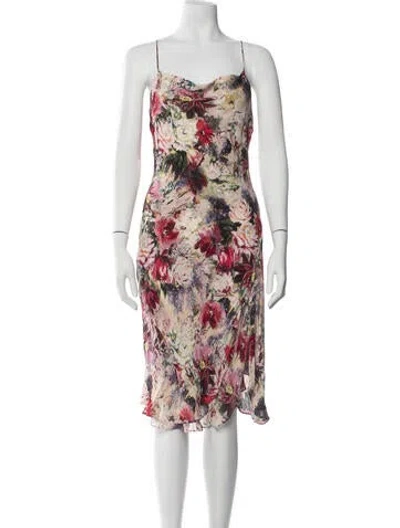 Pre-owned Haute Hippie Silk Midi Length Dress In Pink