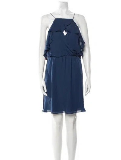 Pre-owned Haute Hippie Silk Mini Dress In Blue