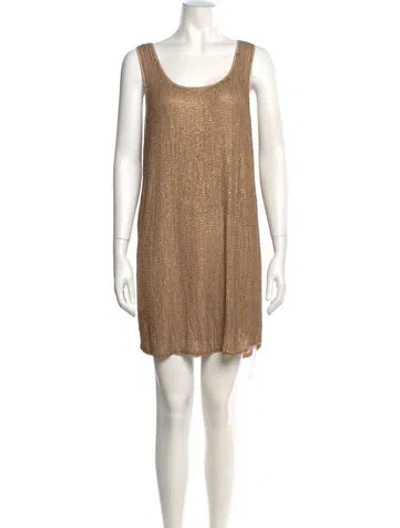 Pre-owned Haute Hippie Silk Mini Dress In Brown
