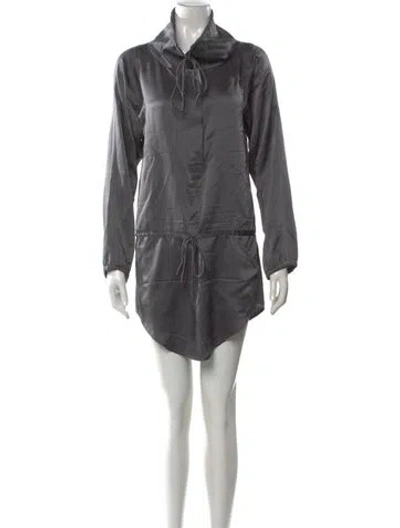 Pre-owned Haute Hippie Silk Mini Dress In Gray
