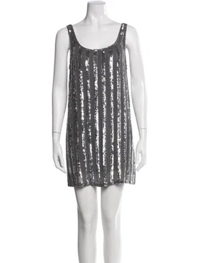 Pre-owned Haute Hippie Silk Mini Dress In Gray