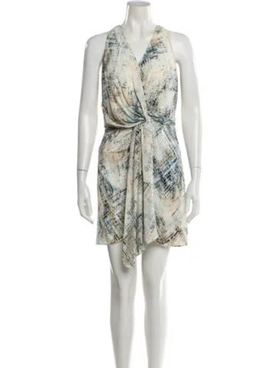 Pre-owned Haute Hippie Silk Mini Dress In Neutral