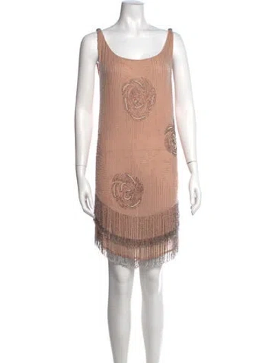 Pre-owned Haute Hippie Silk Mini Dress In Neutrals