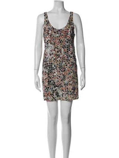 Pre-owned Haute Hippie Silk Mini Dress In Neutrals
