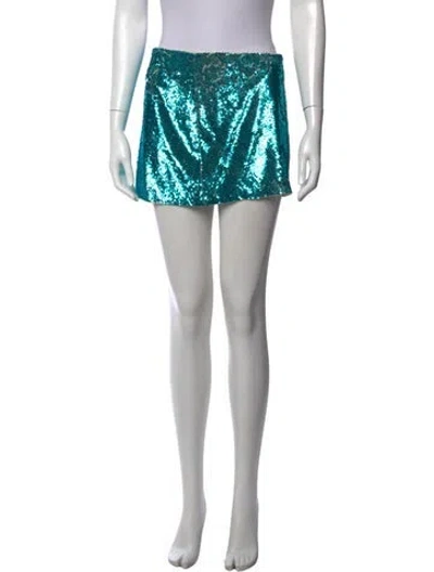 Pre-owned Haute Hippie Silk Mini Skirt In Blue