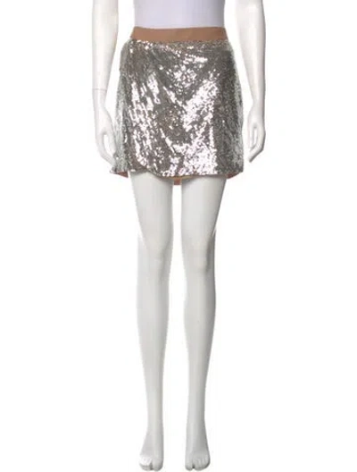 Pre-owned Haute Hippie Silk Mini Skirt In Silver