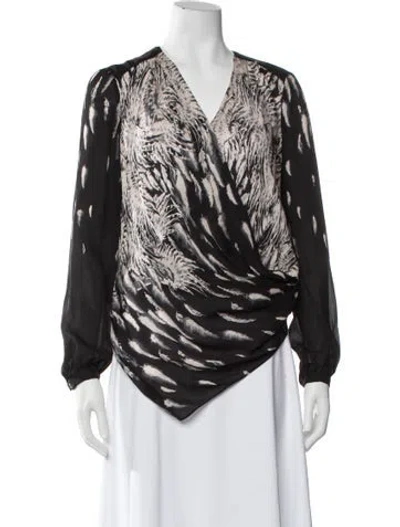 Pre-owned Haute Hippie Silk Patterned Blouse In Multi