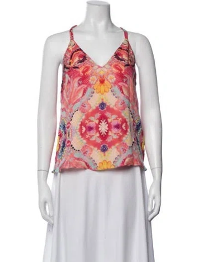 Pre-owned Haute Hippie Silk Patterned Top In Multicolor