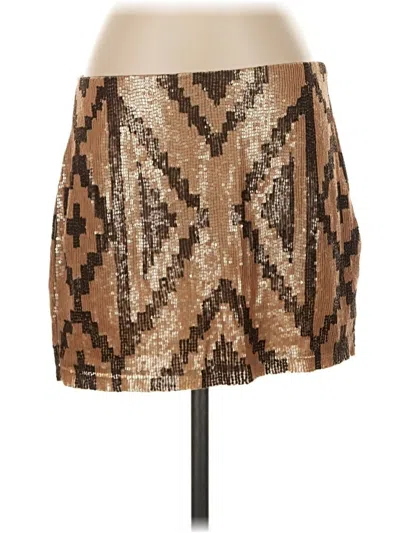 Haute Hippie Silk Skirt In Gold