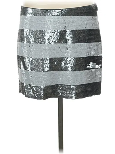 Pre-owned Haute Hippie Silk Skirt In Silver