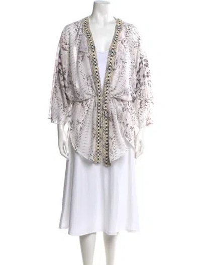 Pre-owned Haute Hippie Silk V-neck Sweater In Neutral