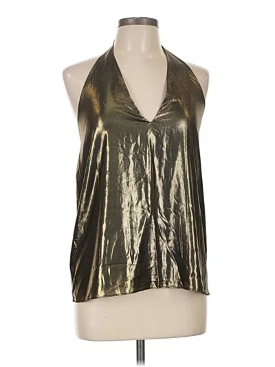 Pre-owned Haute Hippie Sleeveless Blouse In Gold